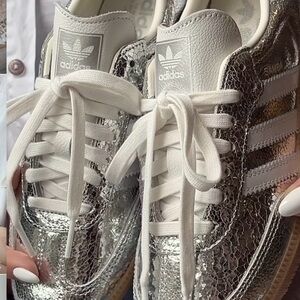 Adidas Women's Metallic Silver Sneakers